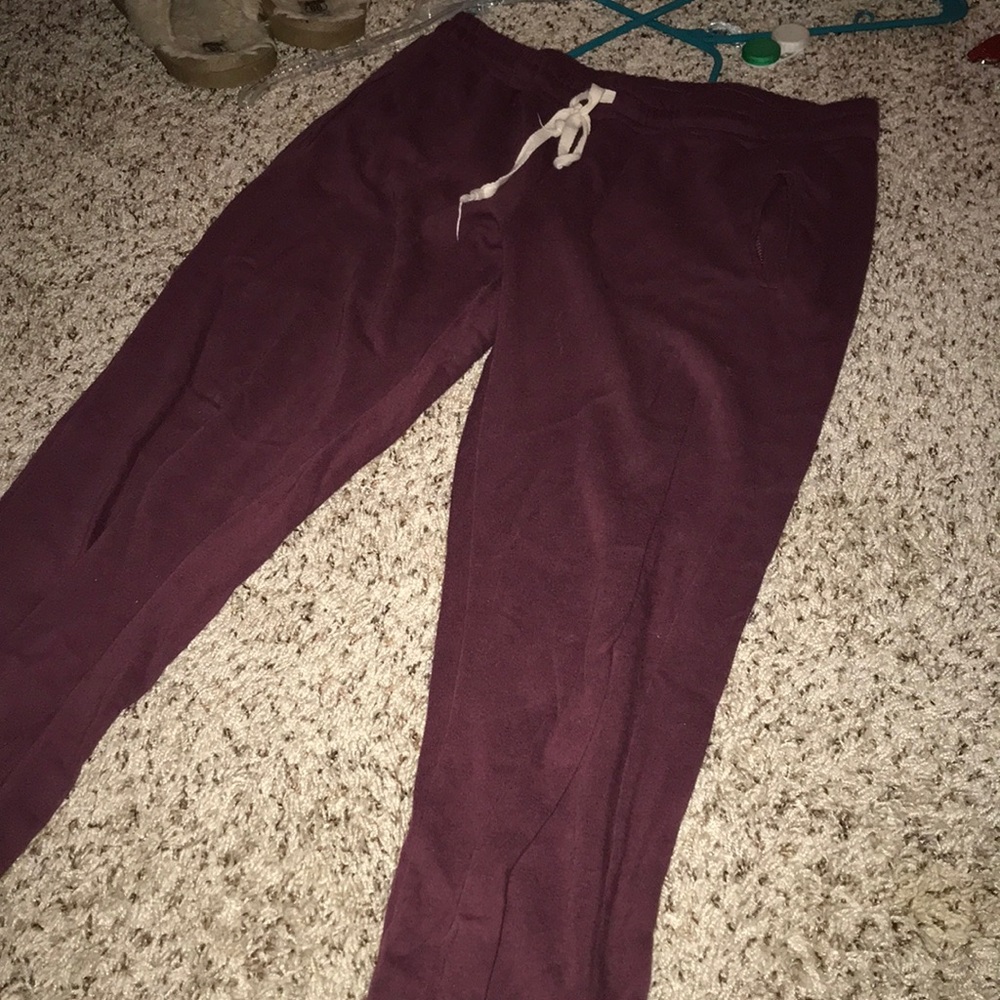 maroon joggers